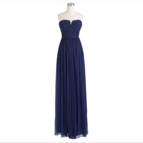 J. Crew Dresses & Skirts - NWOT J Crew Nadia silk gown in navy blue, size 0